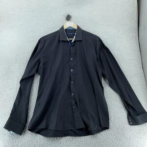 Stone Rose Shirt Mens‎ XL Black Red Rivet Collection Contrast Cuff Stitch Dress